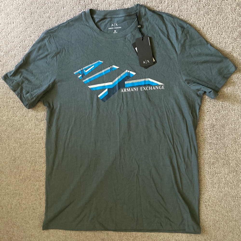 Armani Exchange swimming pool logo graphic tee, Medium.